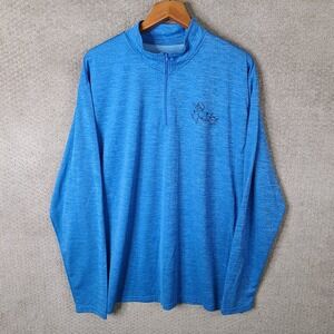 Leslie Jordan Shirt Mens 3XL Blue Heather Marquis Quarter Zip Pullover Polyester